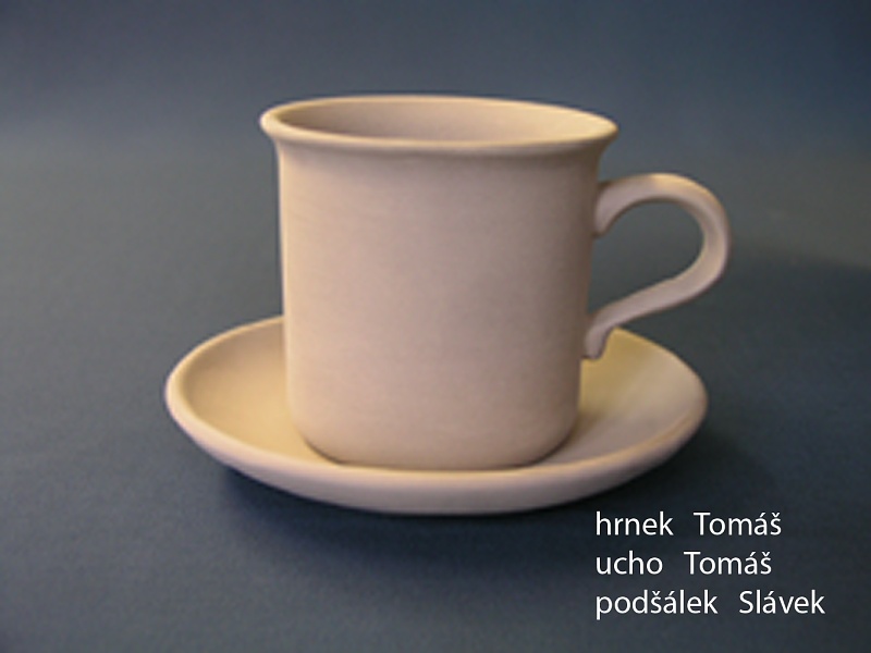 hrnek Tomáš + ucho Tomáš + podšálek Slávek